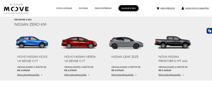 nissan estende serviço de carro por assinatura para mais cidades