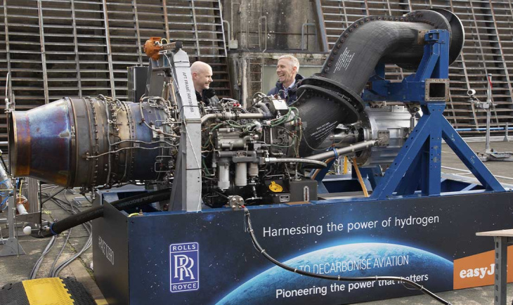 rolls-royce testa primeiro motor de avião movido a hidrogênio verde