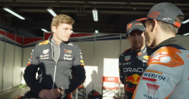 VÍDEO: Max Verstappen e Sergio Pérez ficaram a conhecer a moto de MotoGP de Marc Márquez