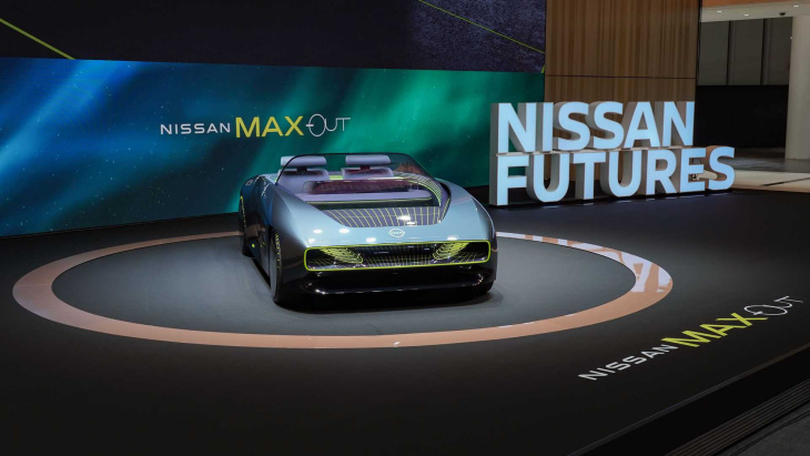 nissan max-out concept é revelado como um conversível elétrico futurista