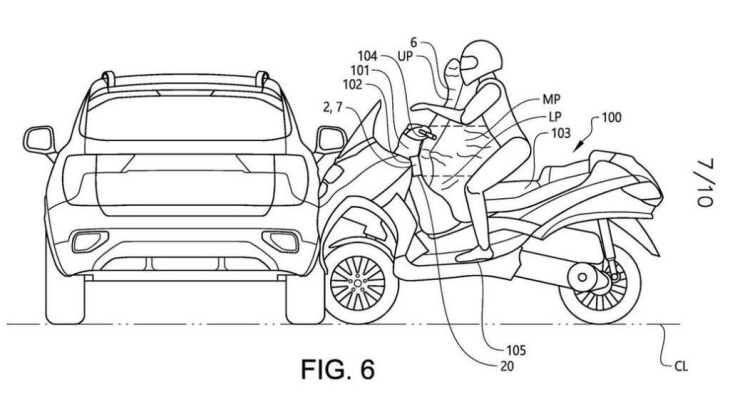 piaggio patenteia protótipo de moto com airbag