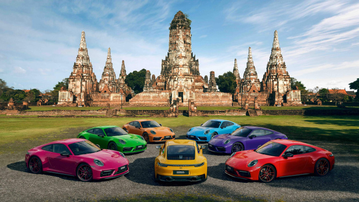 porsche 911 gts ganha cores para cada dia da semana tailandês