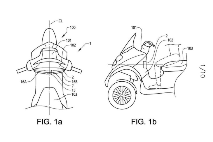 piaggio evolui em projeto de airbag para scooter de 3 rodas