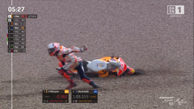 Marc Márquez caiu hoje? Sim. E foram 3 vezes na classificação da MotoGP na Alemanha