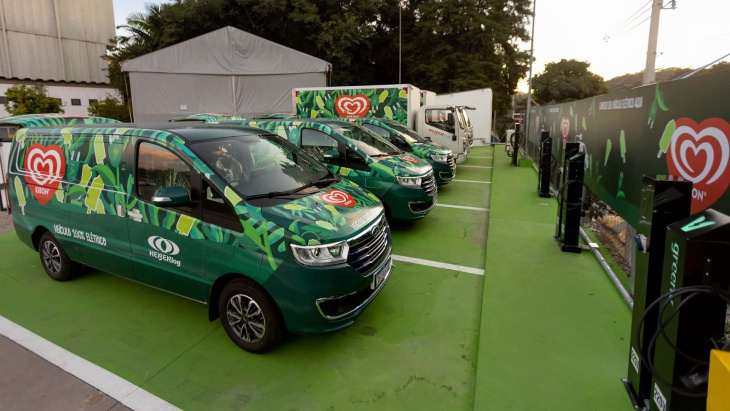 kibon adota frota de veículos elétricos com sistema de recarga da greenv