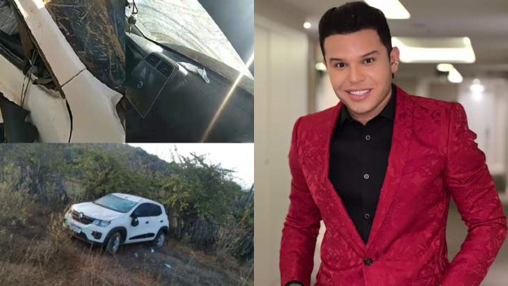 cantor tierry sofre acidente de carro e capota veículo na bahia