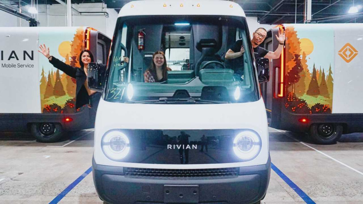 rivian já está desenvolvendo sua van elétrica como veículo de serviço móvel
