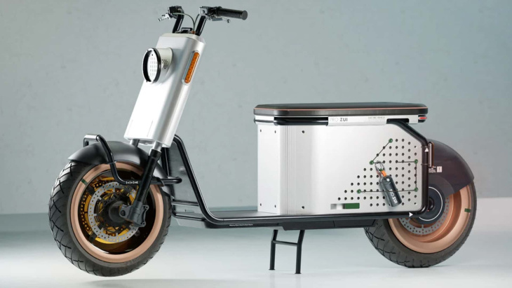 a scooter eléctrica pro.zui concept é um conceito minimalista urbano