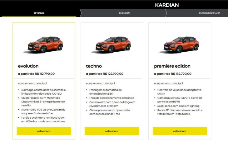 renault kardian: preços partem de r$ 112.790 - fotos, versões e equipamentos