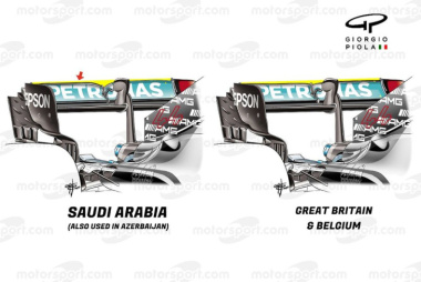 F1: Mercedes é agressiva em ajuste na asa traseira em Jeddah; veja novidades das equipes para o GP da Arábia Saudita